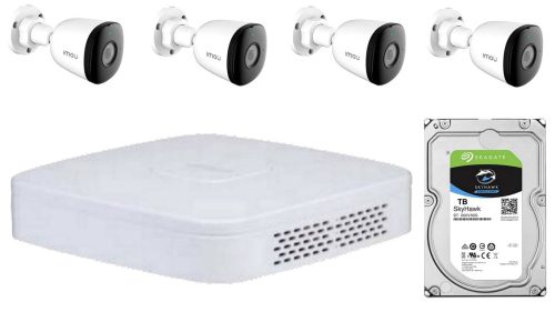 IMOU&DAHUA KIT: 1 db 2104 PoE NVR + 4 db F22EA kamera + 1 db 1TB HDD (KIT_NVR2104_4-F22EA)